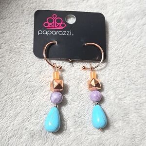 #325 NWT Paparazzi Jewelry Hoop post Earrings  Boulevard Stroll - Copper